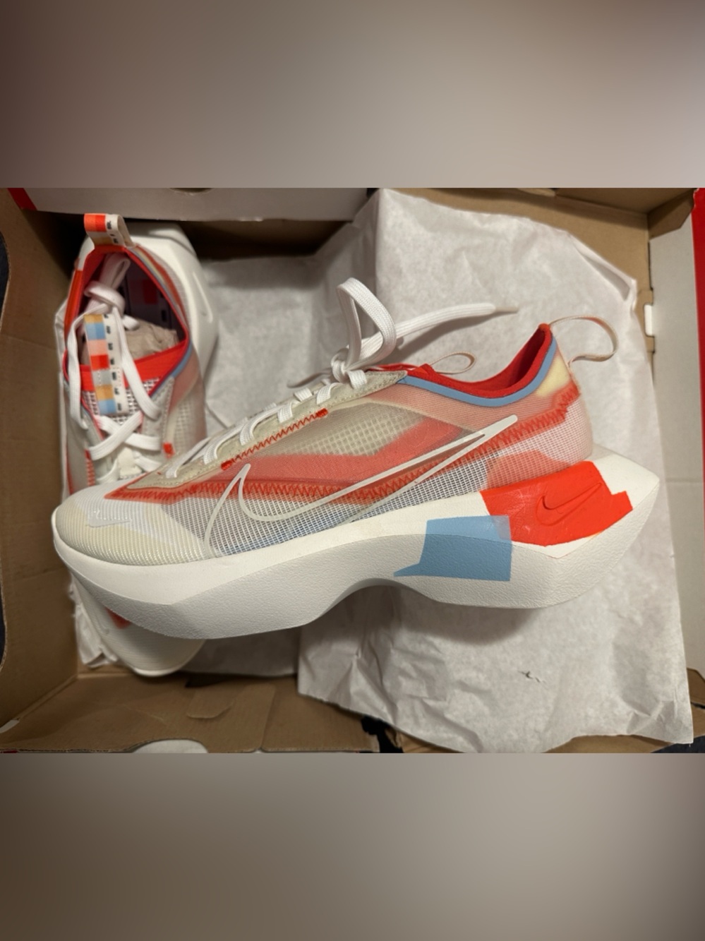 Nike Red and White Shoe Box - W Vista Lite SE Label